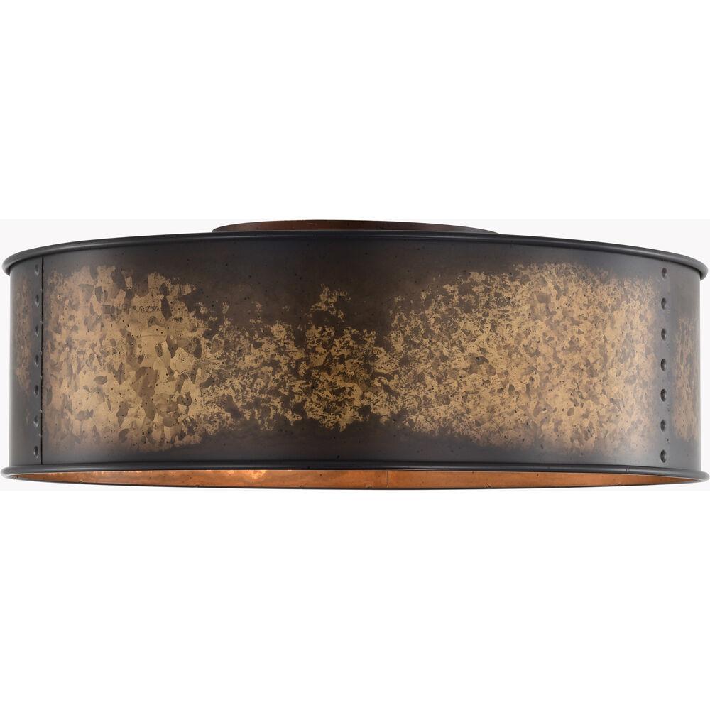 Nuvo Lighting Kettle 3 Light 17 Inch Weathered Brass Flush Mount Ceiling Light
