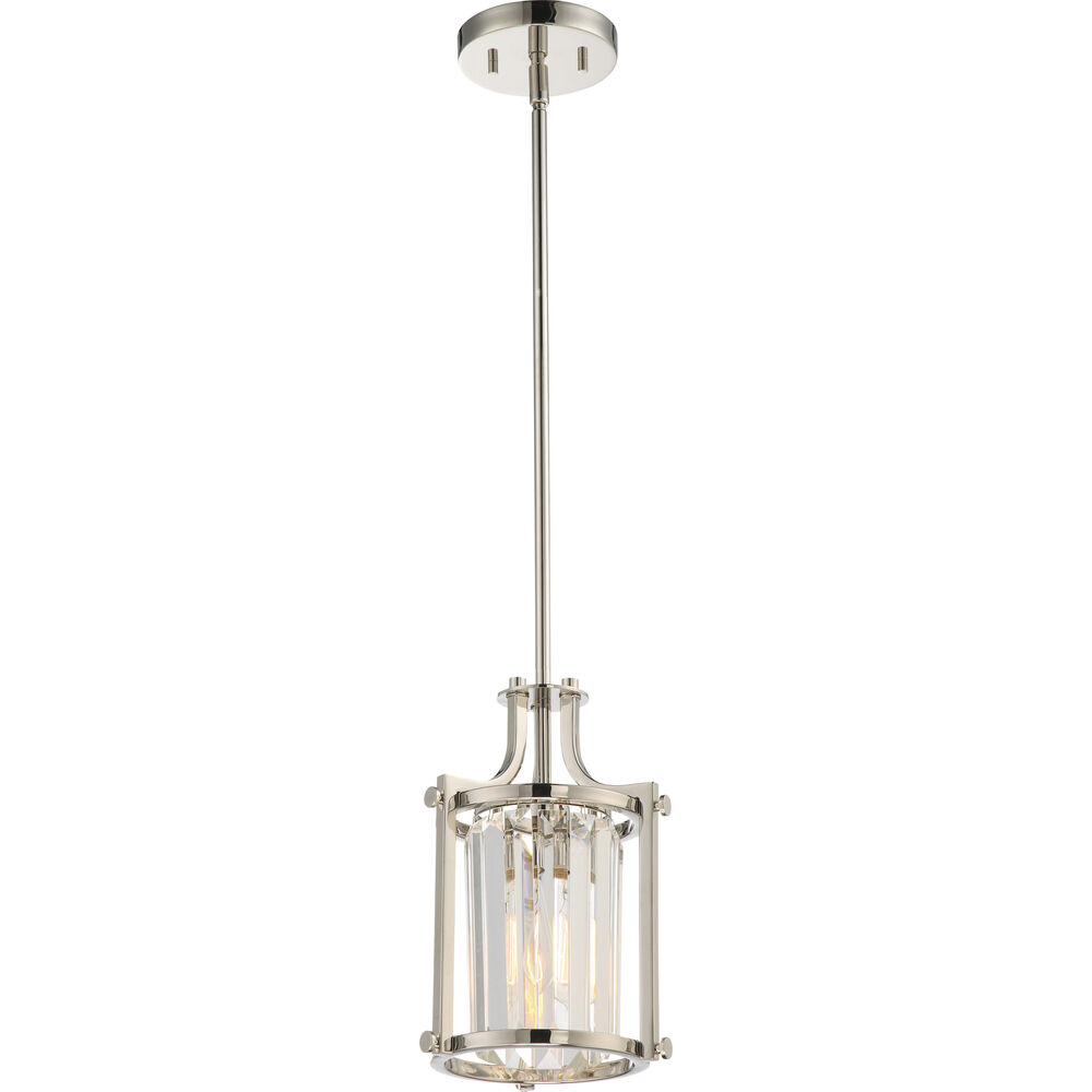 Nuvo Lighting Krys 1 Light 7.88 Inch Polished Nickel Mini Pendant Ceiling Light