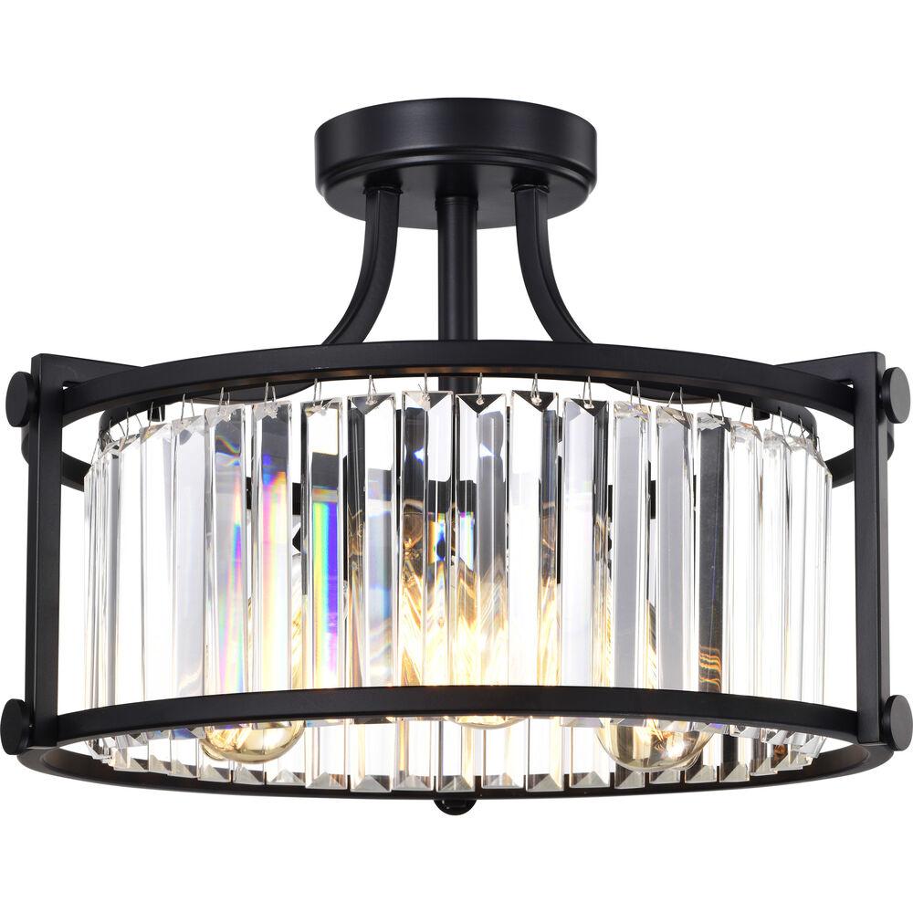 Nuvo Lighting Krys 3 Light 17.75 Inch Aged Bronze Semi Flush Mount Ceiling Light