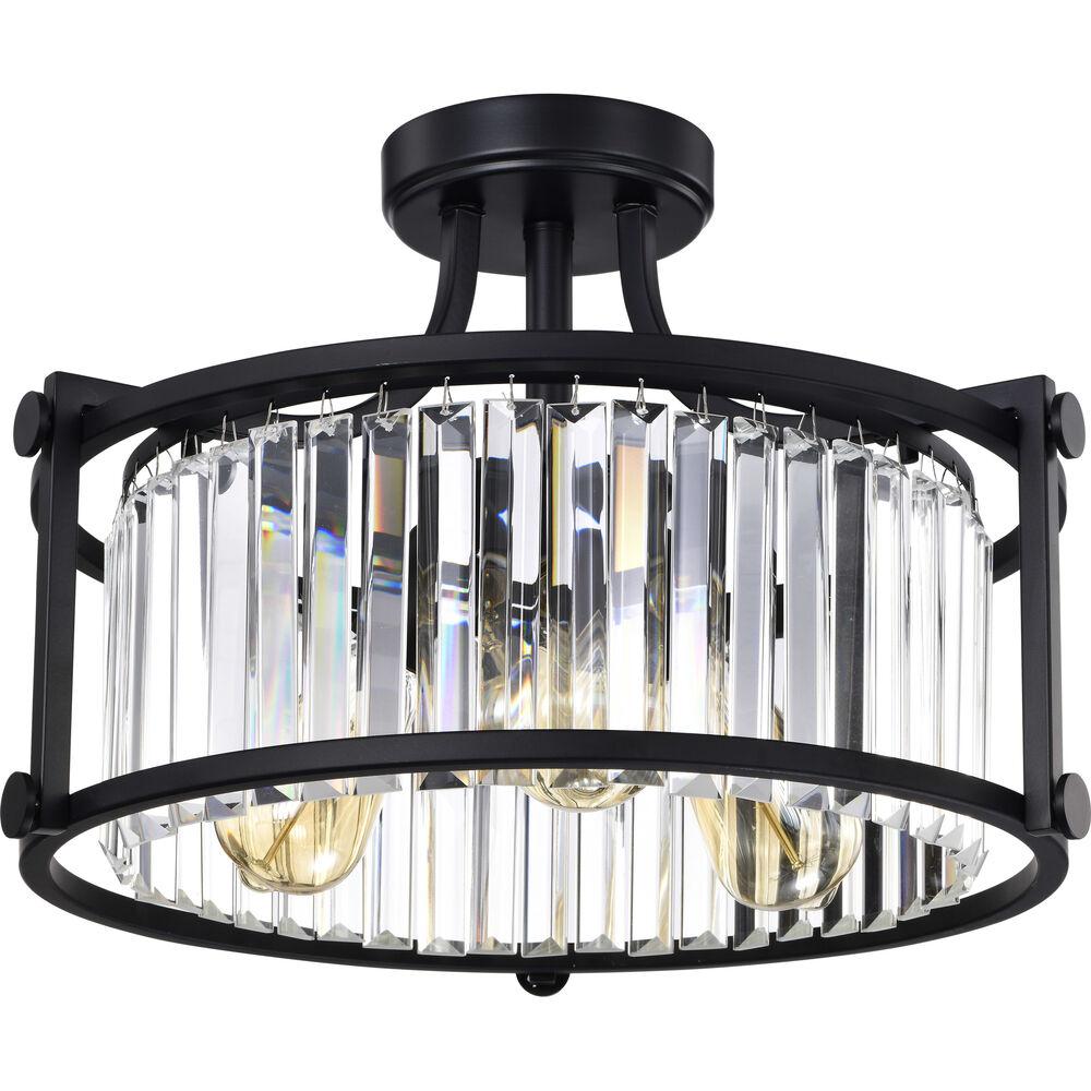 Nuvo Lighting Krys 3 Light 17.75 Inch Aged Bronze Semi Flush Mount Ceiling Light