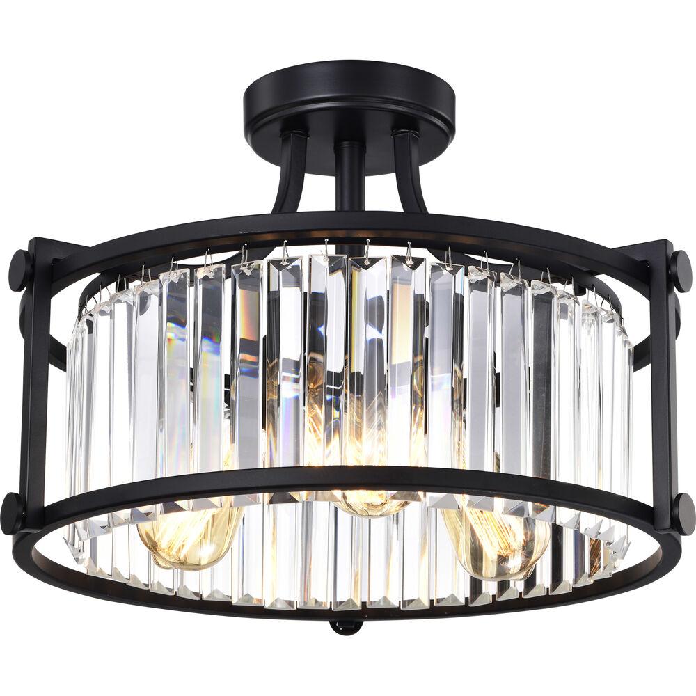 Nuvo Lighting Krys 3 Light 17.75 Inch Aged Bronze Semi Flush Mount Ceiling Light