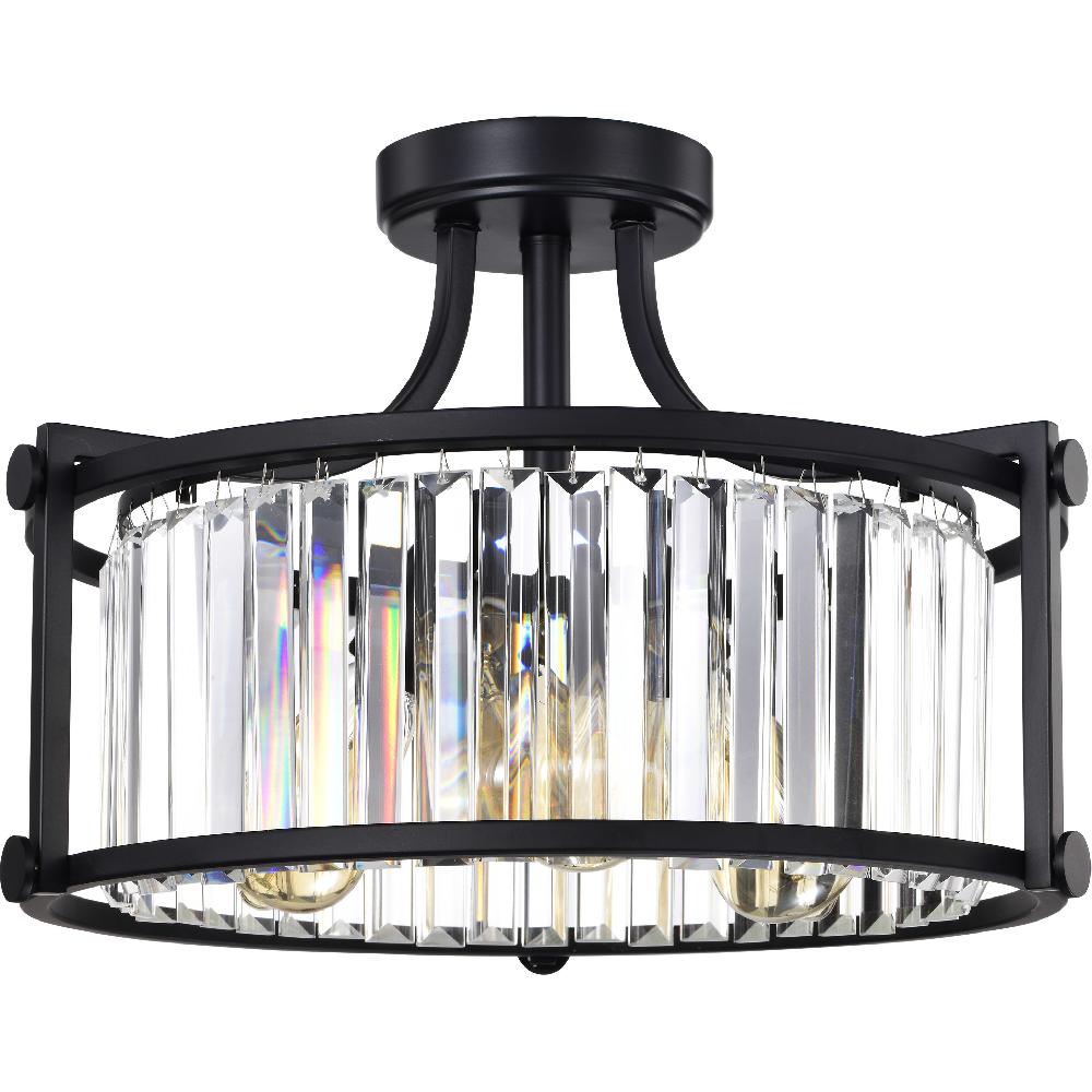 nuvo lighting Krys 3 Light 17.75 inch Aged Bronze Semi Flush Mount Ceiling Light