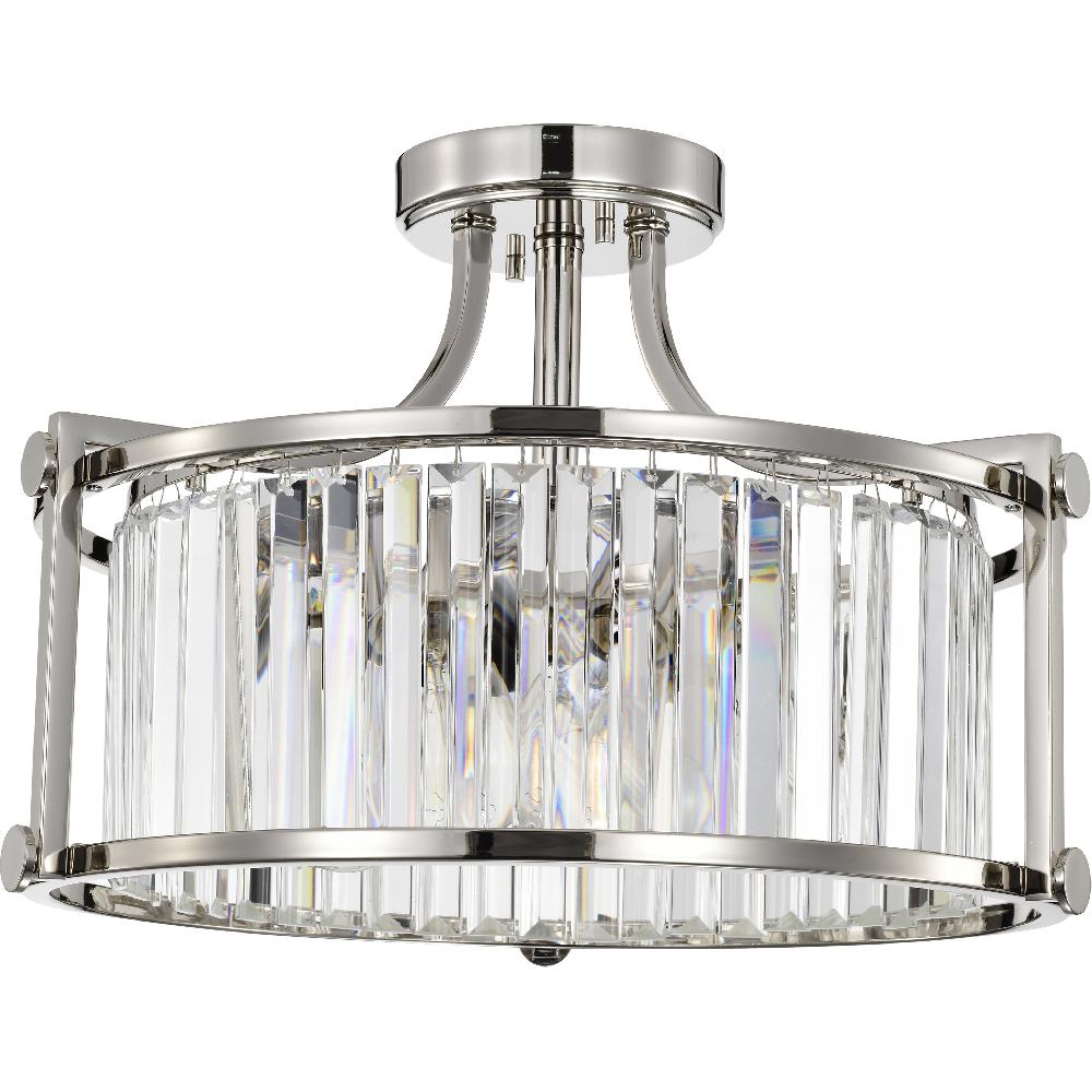 nuvo lighting Krys 3 Light 17.75 inch Polished Nickel Semi Flush Mount Ceiling Light