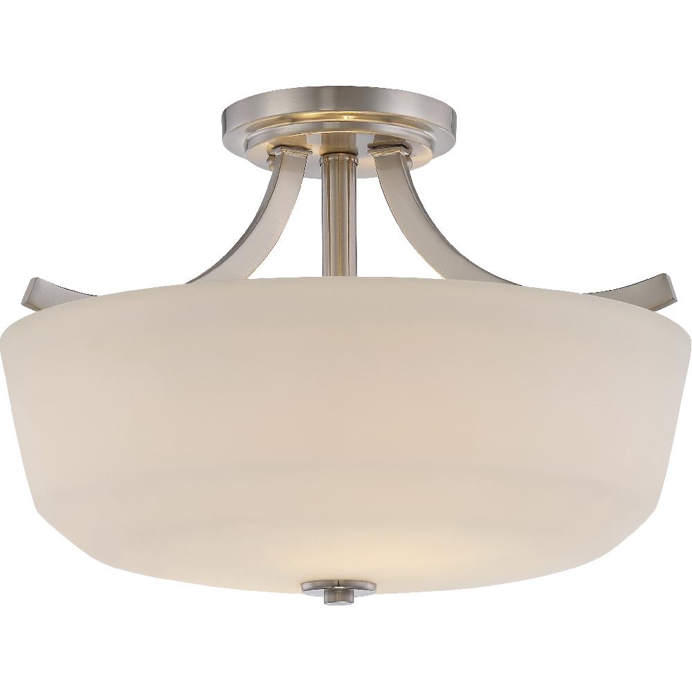 nuvo lighting Laguna 2 Light 15 inch Brushed Nickel Semi Flush Mount Ceiling Light