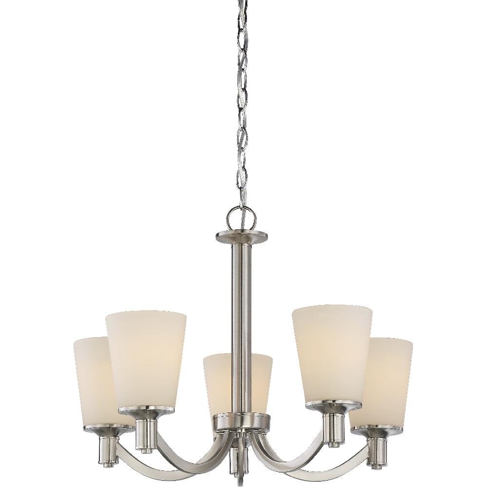 nuvo lighting Laguna 5 Light 23 inch Brushed Nickel Chandelier Ceiling Light