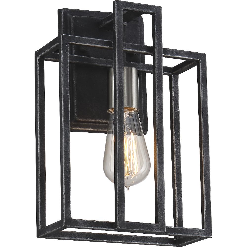 nuvo lighting Lake 1 Light 8 inch Iron Black and Brushed Nickel Accents Wall Sconce Wall Light