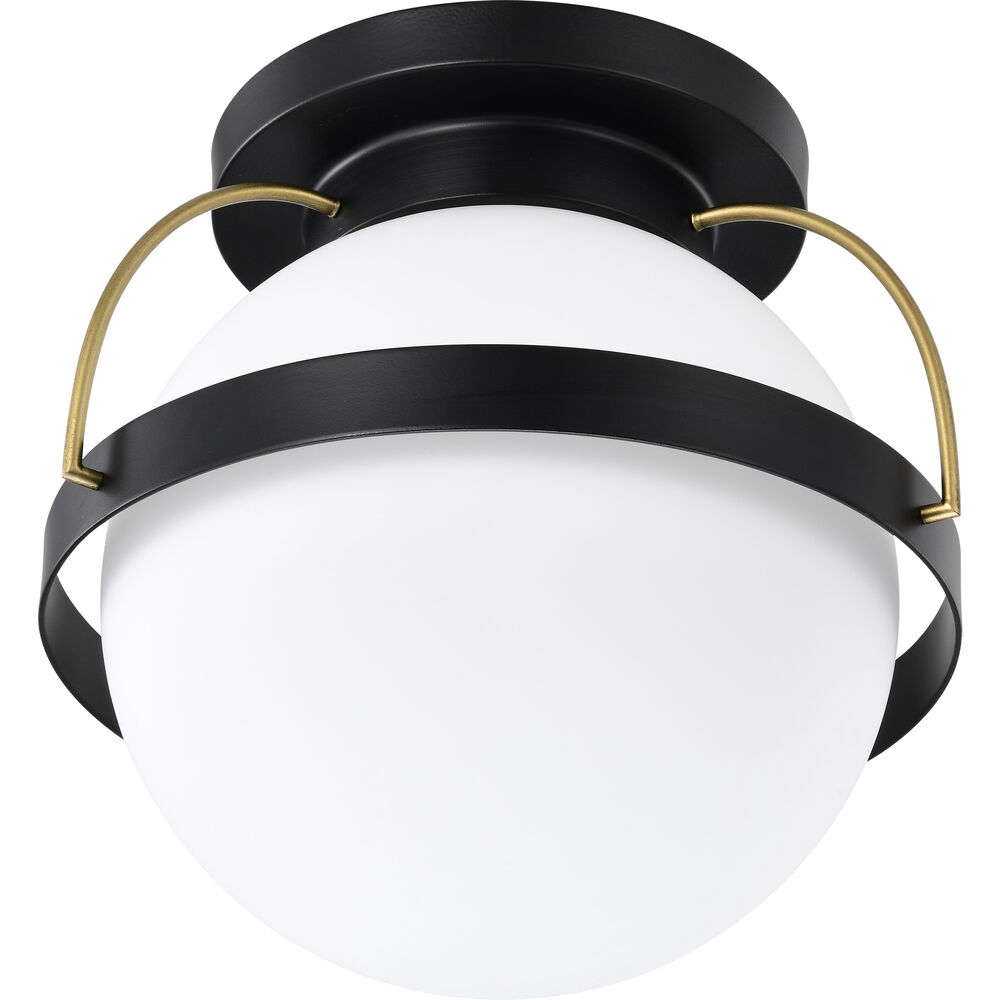 Nuvo Lighting Lakeshore 1 Light 13 Inch Matte Black Flush Mount Ceiling Light