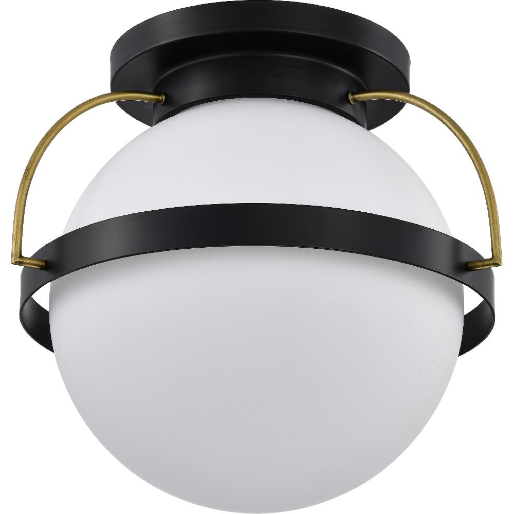 nuvo lighting Lakeshore 1 Light 18 inch Matte Black Flush Mount Ceiling Light