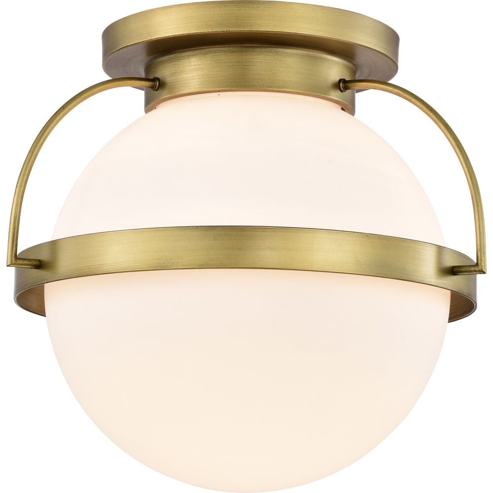 Nuvo Lighting Lakeshore 1 Light 18 Inch Natural Brass Flush Mount Ceiling Light