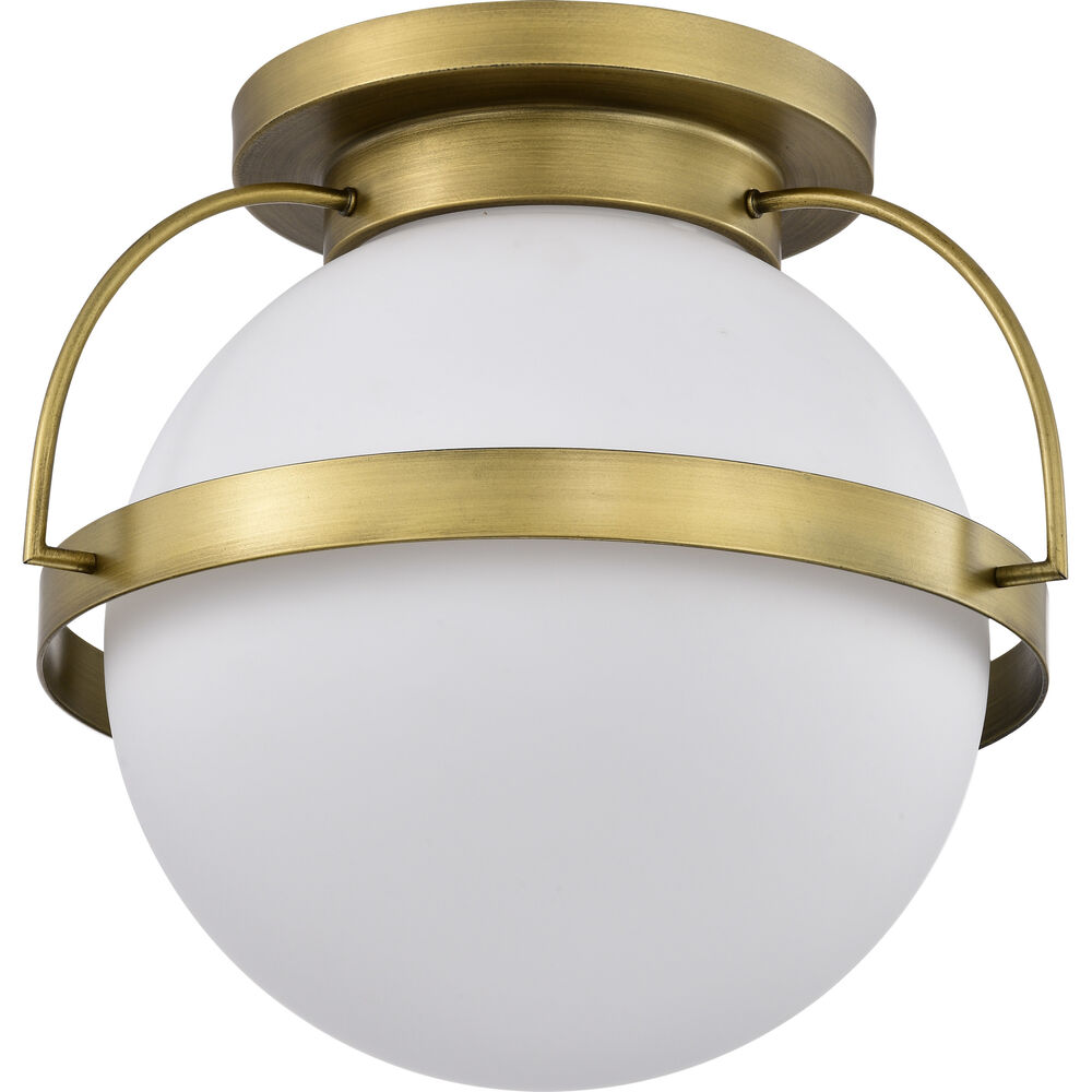 Nuvo Lighting Lakeshore 1 Light 18 Inch Natural Brass Flush Mount Ceiling Light