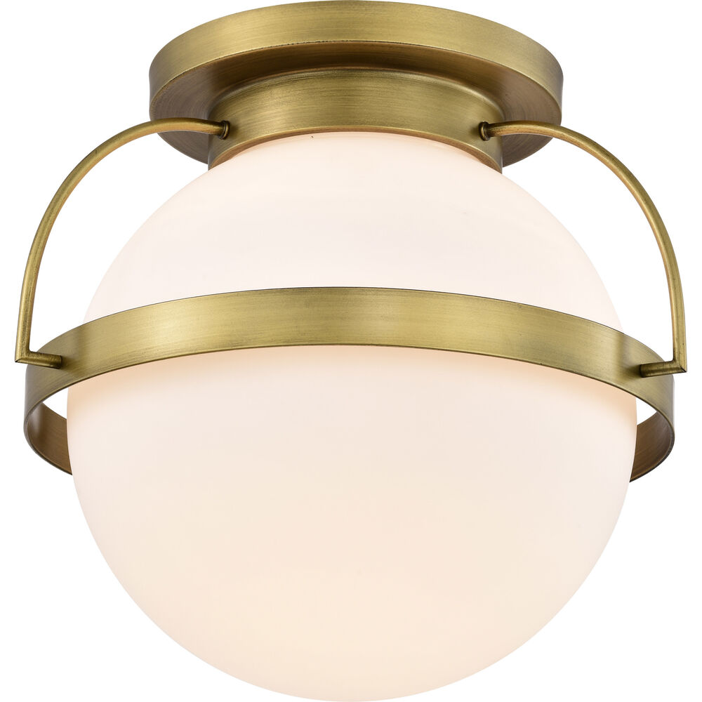 Nuvo Lighting Lakeshore 1 Light 18 Inch Natural Brass Flush Mount Ceiling Light