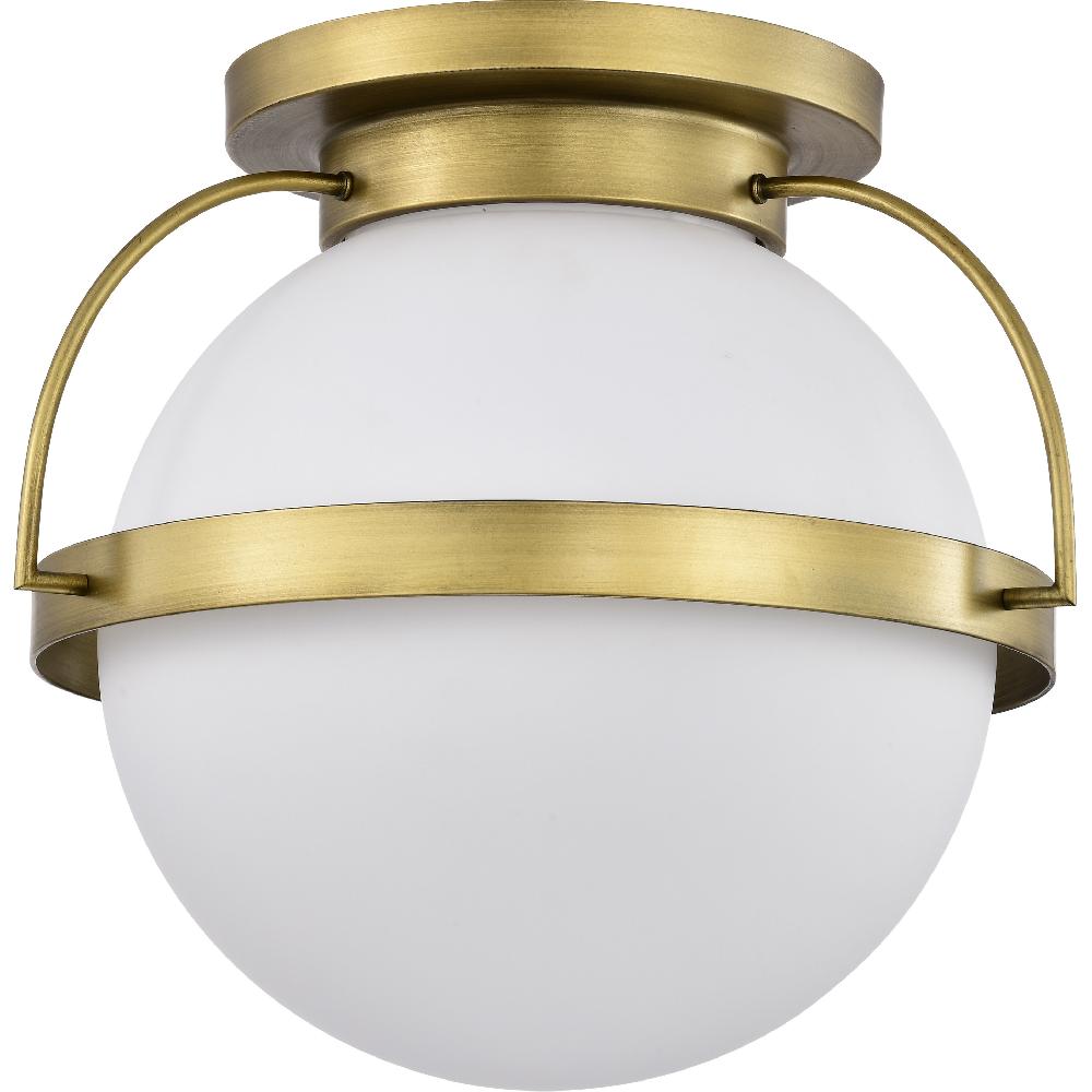 nuvo lighting Lakeshore 1 Light 18 inch Natural Brass Flush Mount Ceiling Light