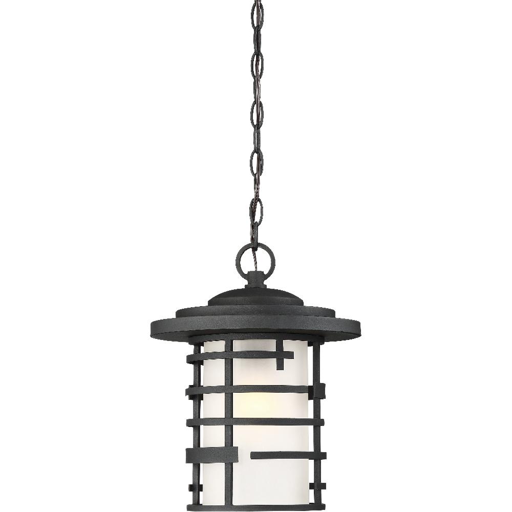 nuvo lighting Lansing 1 Light 11 inch Textured Black Outdoor Hanging Lantern