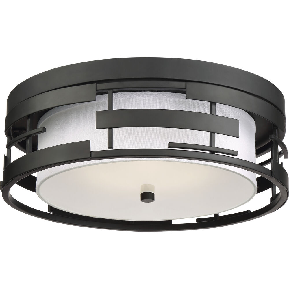Nuvo Lighting Lansing 3 Light 16 Inch Textured Black Flush Mount Ceiling Light
