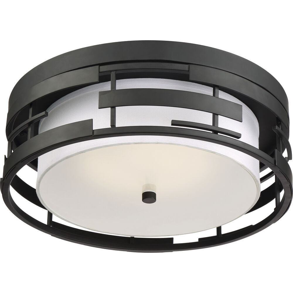 Nuvo Lighting Lansing 3 Light 16 Inch Textured Black Flush Mount Ceiling Light