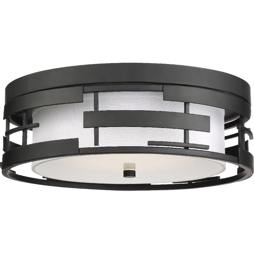 nuvo lighting Lansing 3 Light 16 inch Textured Black Flush Mount Ceiling Light