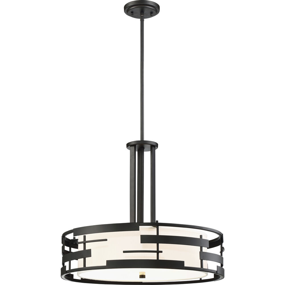 Nuvo Lighting Lansing 3 Light 21 Inch Textured Black Pendant Ceiling Light