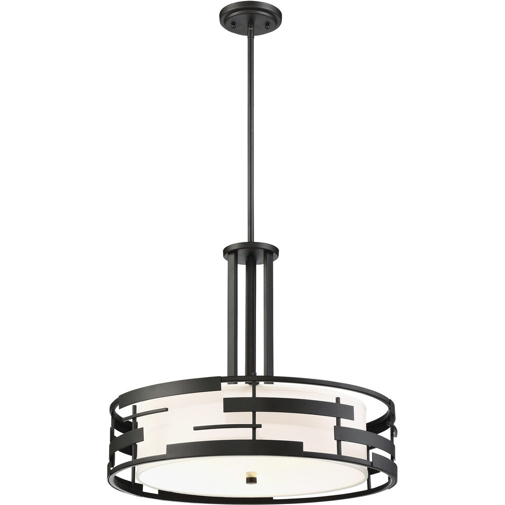 Nuvo Lighting Lansing 3 Light 21 Inch Textured Black Pendant Ceiling Light
