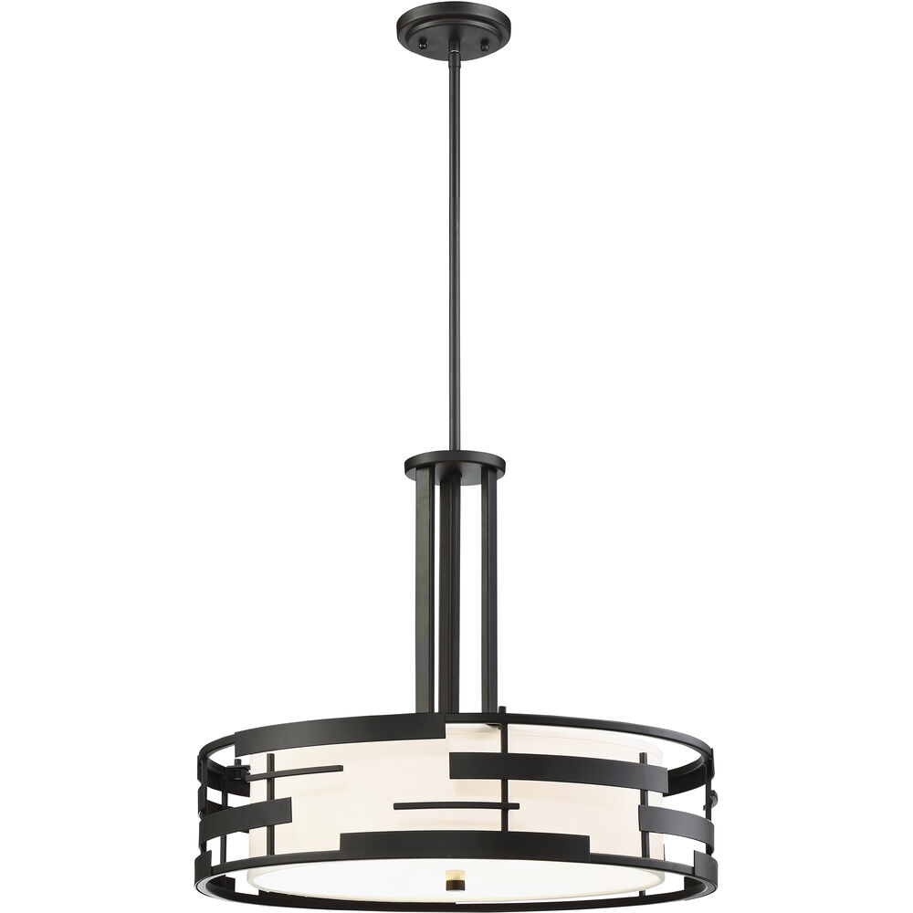 Nuvo Lighting Lansing 3 Light 21 Inch Textured Black Pendant Ceiling Light
