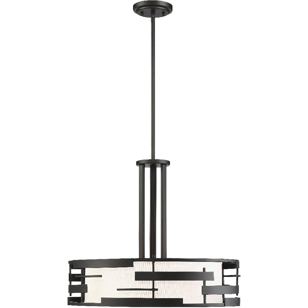 nuvo lighting Lansing 3 Light 21 inch Textured Black Pendant Ceiling Light