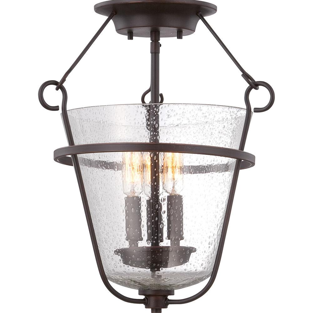 Nuvo Lighting Latham 3 Light 16.25 Inch Copper Espresso Semi Flush Mount Ceiling Light