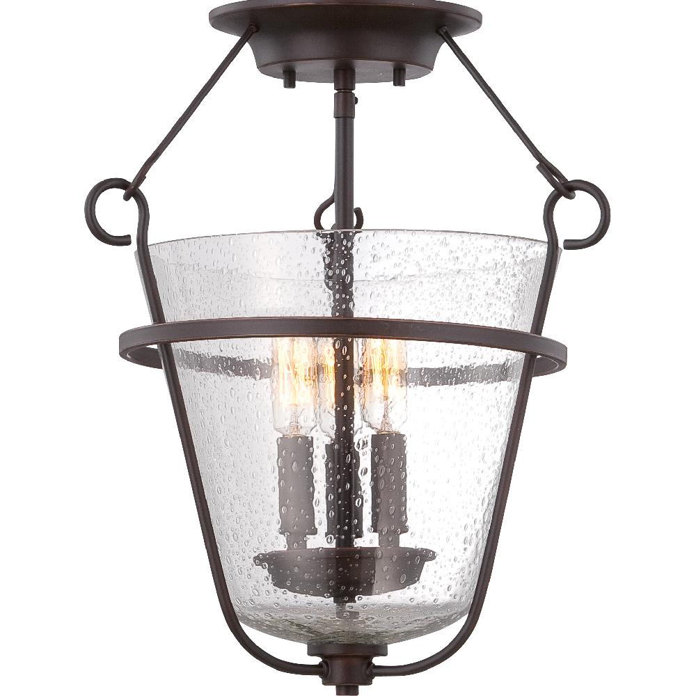 nuvo lighting Latham 3 Light 16.25 inch Copper Espresso Semi Flush Mount Ceiling Light