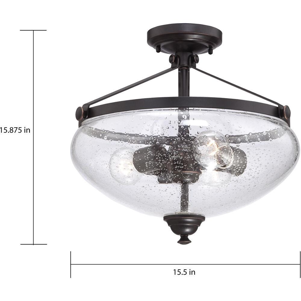Nuvo Lighting Laurel 3 Light 15.5 Inch Sudbury Bronze Semi Flush Mount Ceiling Light