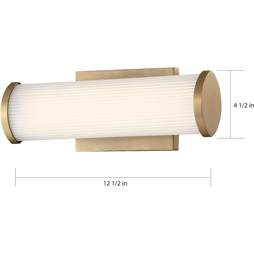 Nuvo Lighting Lena LED 13 Inch Brushed Brass Vanity Light Wall Light