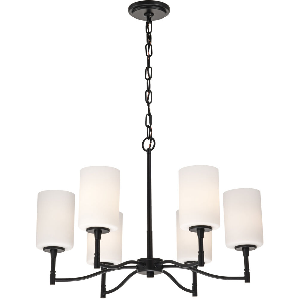 Nuvo Lighting Liam 25 Inch Matte Black Chandelier Ceiling Light