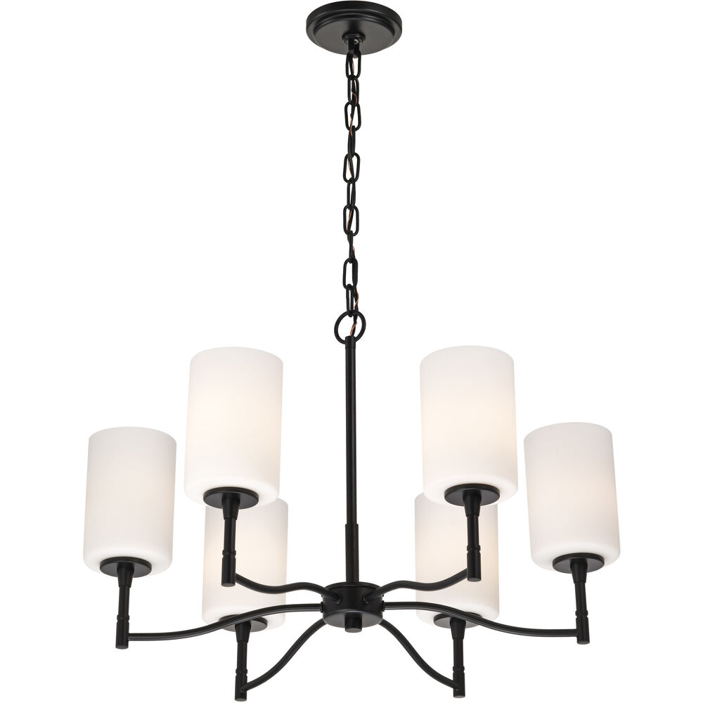 Nuvo Lighting Liam 25 Inch Matte Black Chandelier Ceiling Light