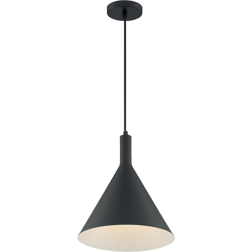 Nuvo Lighting Lightcap 1 Light 12 Inch Matte Black Pendant Ceiling Light