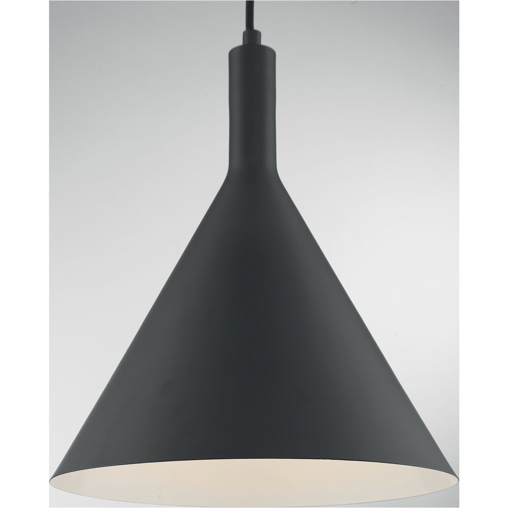 Nuvo Lighting Lightcap 1 Light 12 Inch Matte Black Pendant Ceiling Light