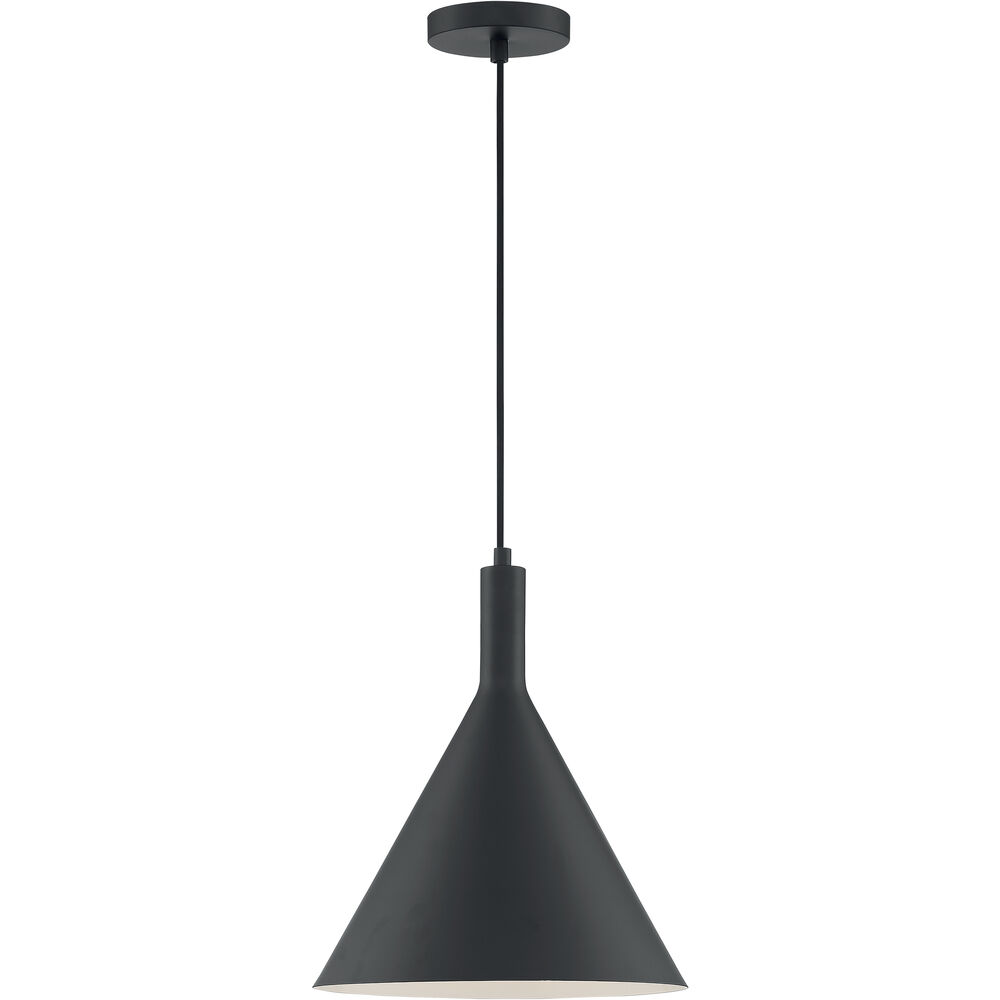 Nuvo Lighting Lightcap 1 Light 12 Inch Matte Black Pendant Ceiling Light