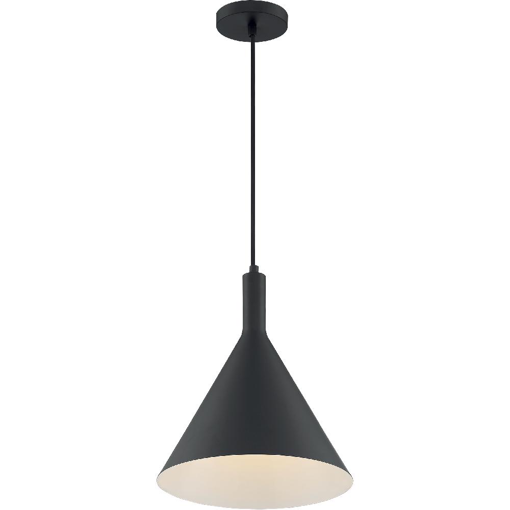 nuvo lighting Lightcap 1 Light 12 inch Matte Black Pendant Ceiling Light