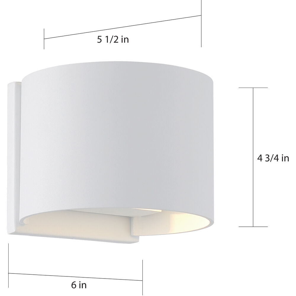 Nuvo Lighting Lightgate LED 5 Inch White Outdoor Wall Sconce