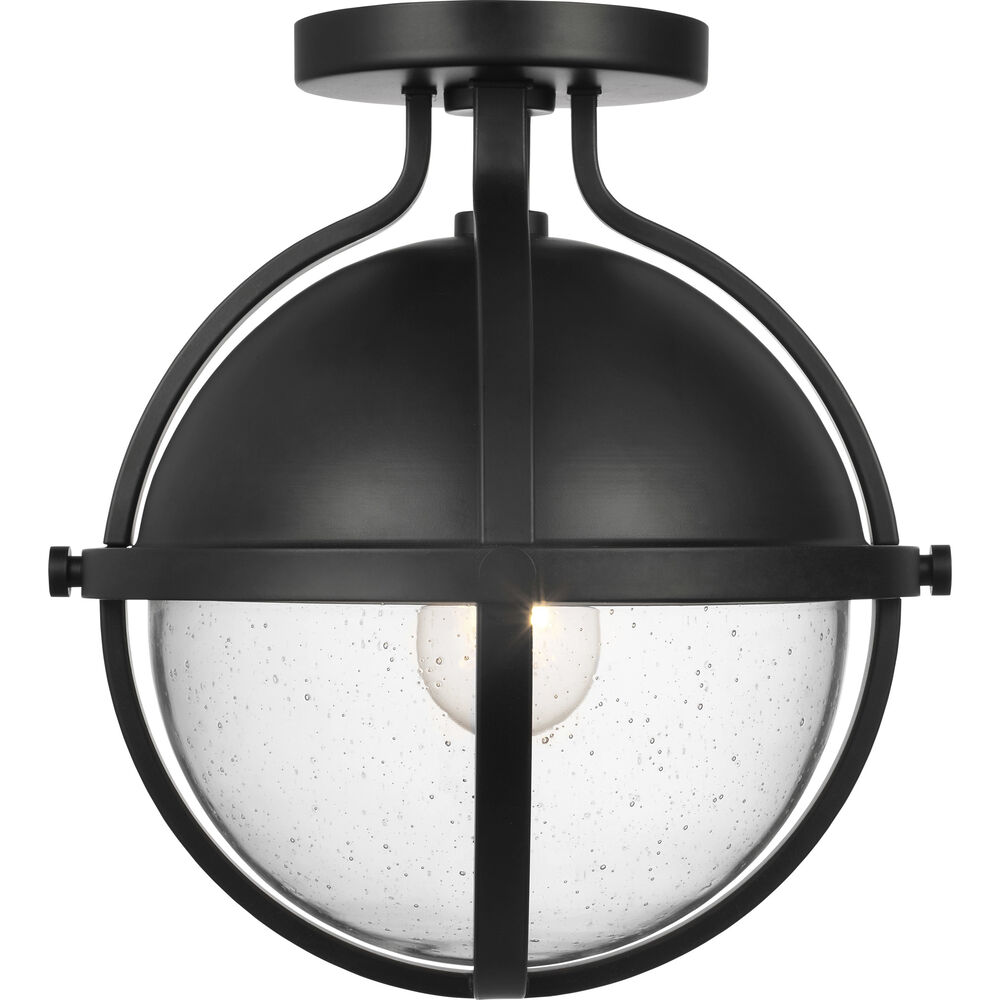 Nuvo Lighting Lincoln 1 Light 11 Inch Matte Black Semi Flush Mount Ceiling Light