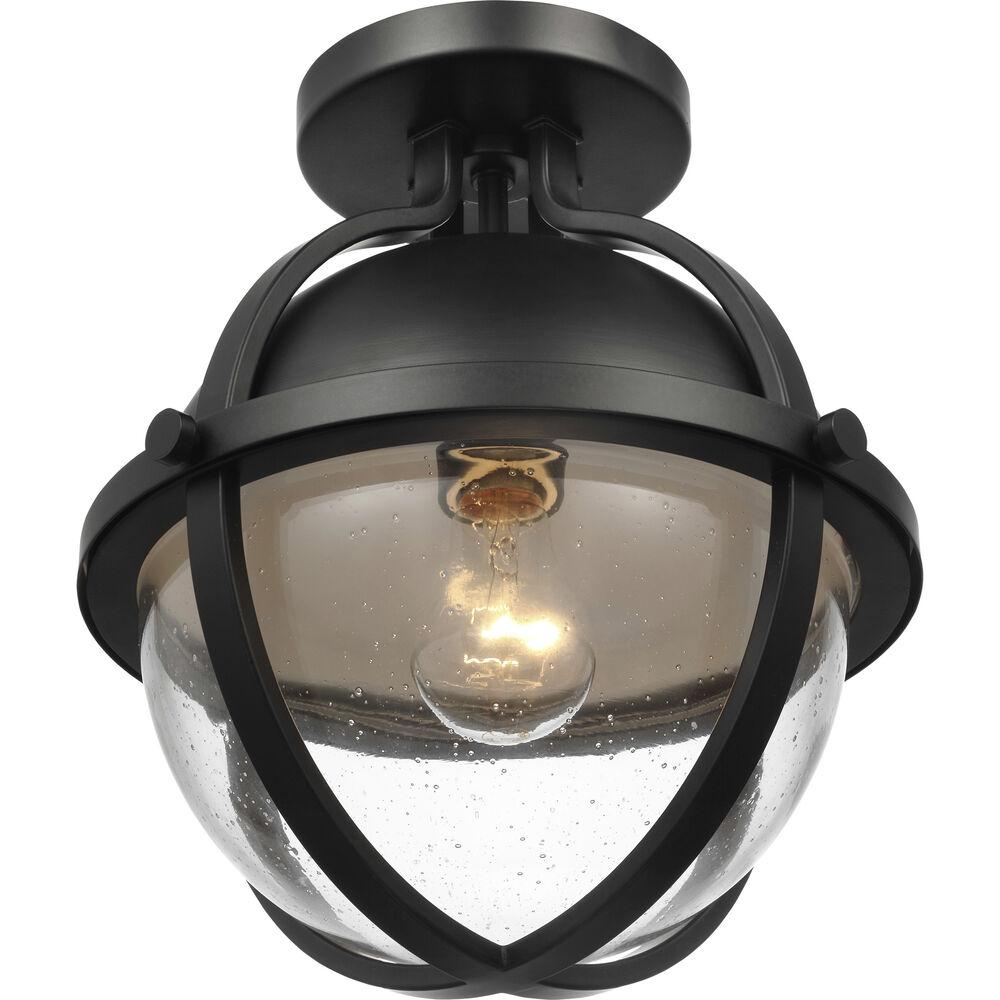 Nuvo Lighting Lincoln 1 Light 11 Inch Matte Black Semi Flush Mount Ceiling Light