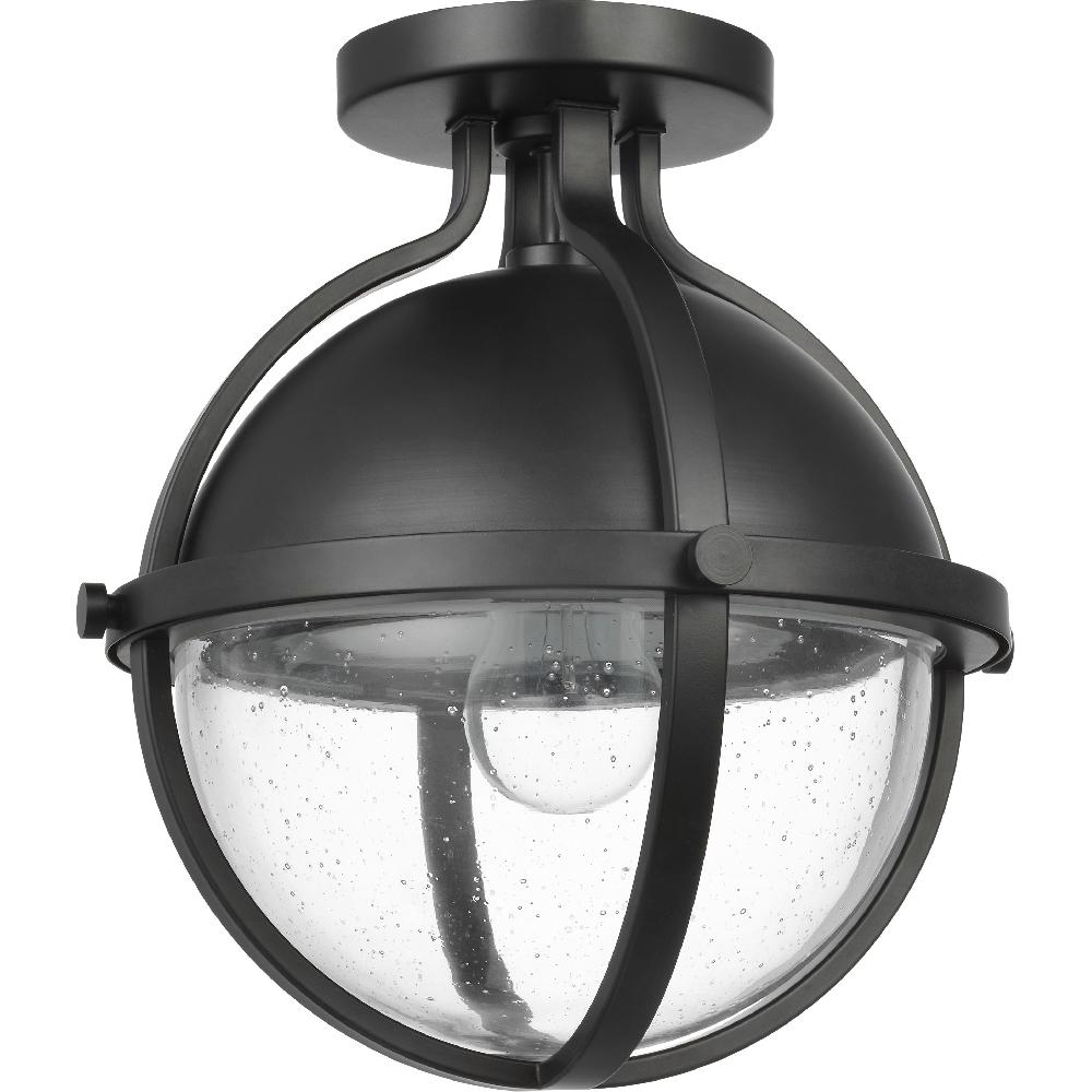 nuvo lighting Lincoln 1 Light 11 inch Matte Black Semi Flush Mount Ceiling Light