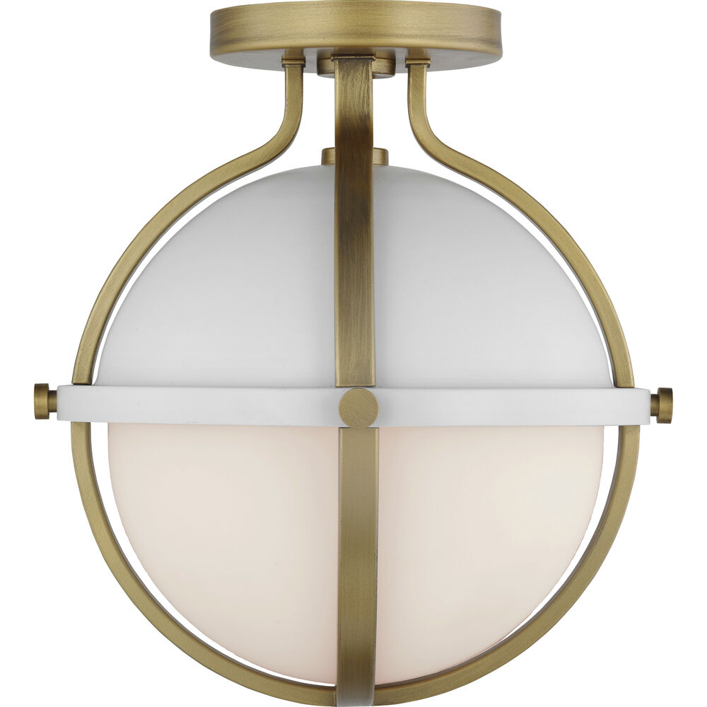 Nuvo Lighting Lincoln 1 Light 11 Inch Matte White Semi Flush Mount Ceiling Light