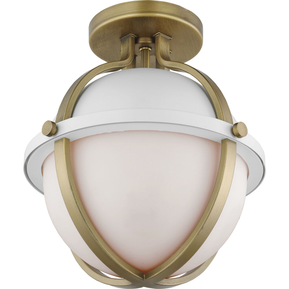 Nuvo Lighting Lincoln 1 Light 11 Inch Matte White Semi Flush Mount Ceiling Light
