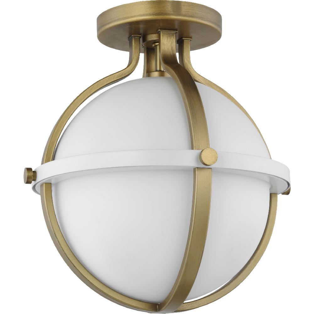 nuvo lighting Lincoln 1 Light 11 inch Matte White Semi Flush Mount Ceiling Light