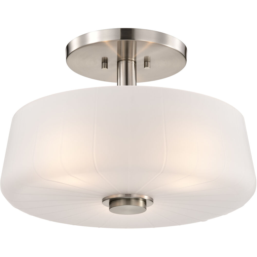 Nuvo Lighting Lune 16 Inch Brushed Nickel Semi Flush Mount Ceiling Light