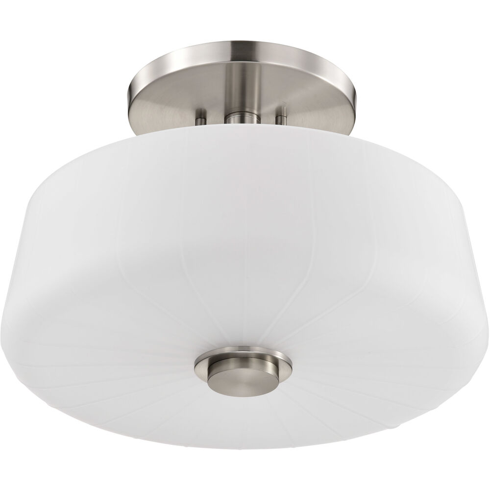 Nuvo Lighting Lune 16 Inch Brushed Nickel Semi Flush Mount Ceiling Light