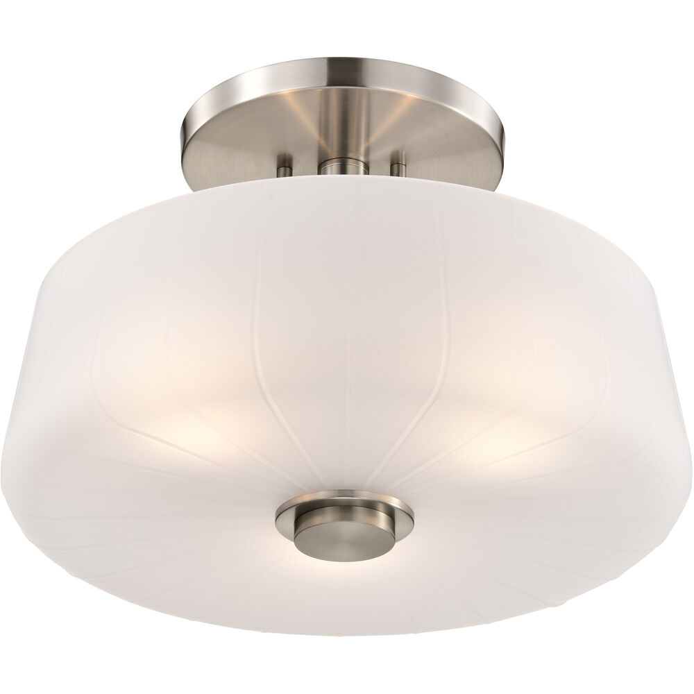 Nuvo Lighting Lune 16 Inch Brushed Nickel Semi Flush Mount Ceiling Light