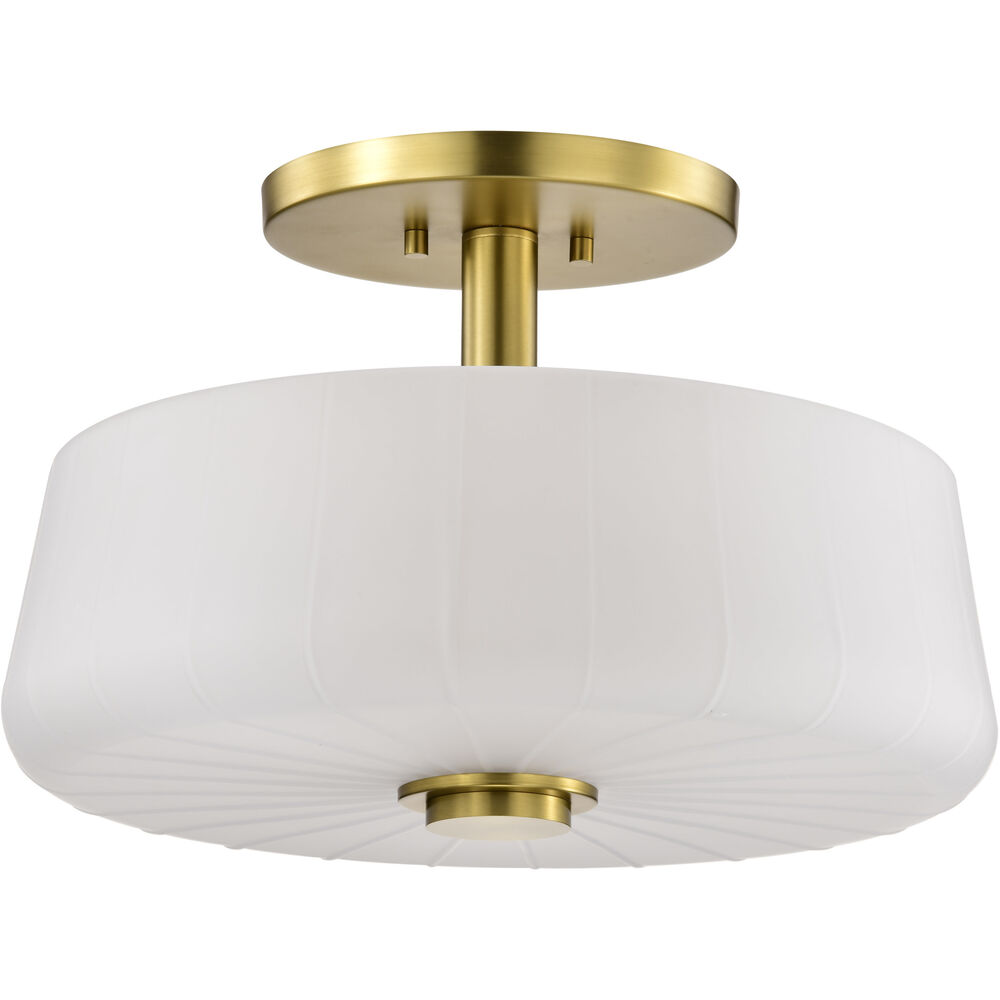 Nuvo Lighting Lune 16 Inch Vintage Brass Semi Flush Mount Ceiling Light