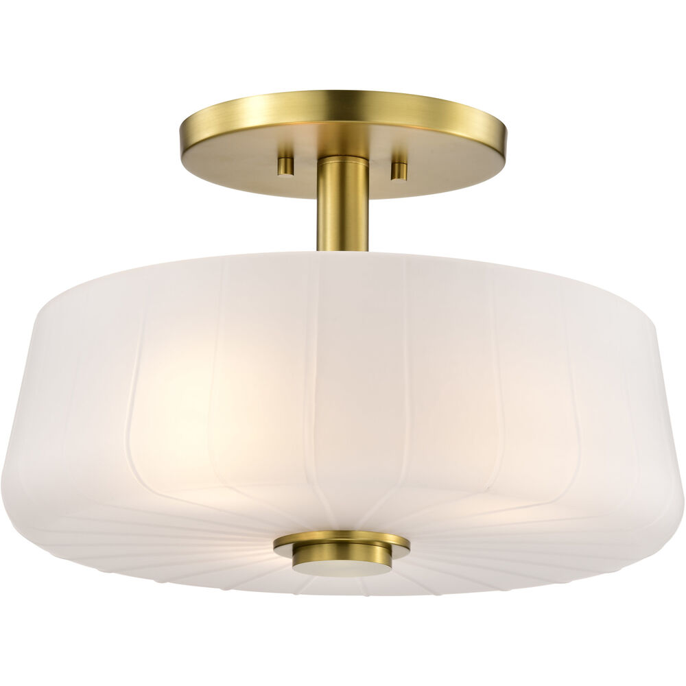 Nuvo Lighting Lune 16 Inch Vintage Brass Semi Flush Mount Ceiling Light