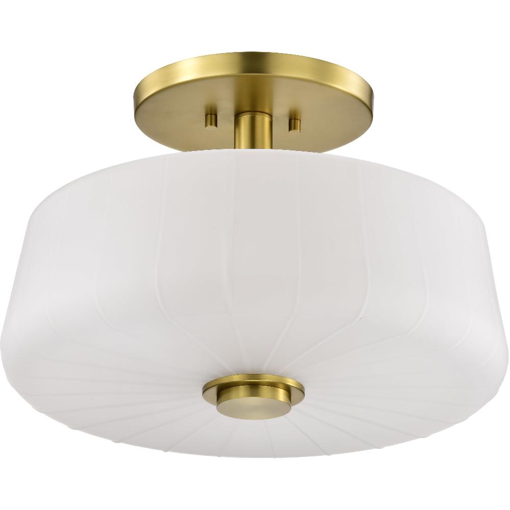 nuvo lighting Lune 16 inch Vintage Brass Semi Flush Mount Ceiling Light