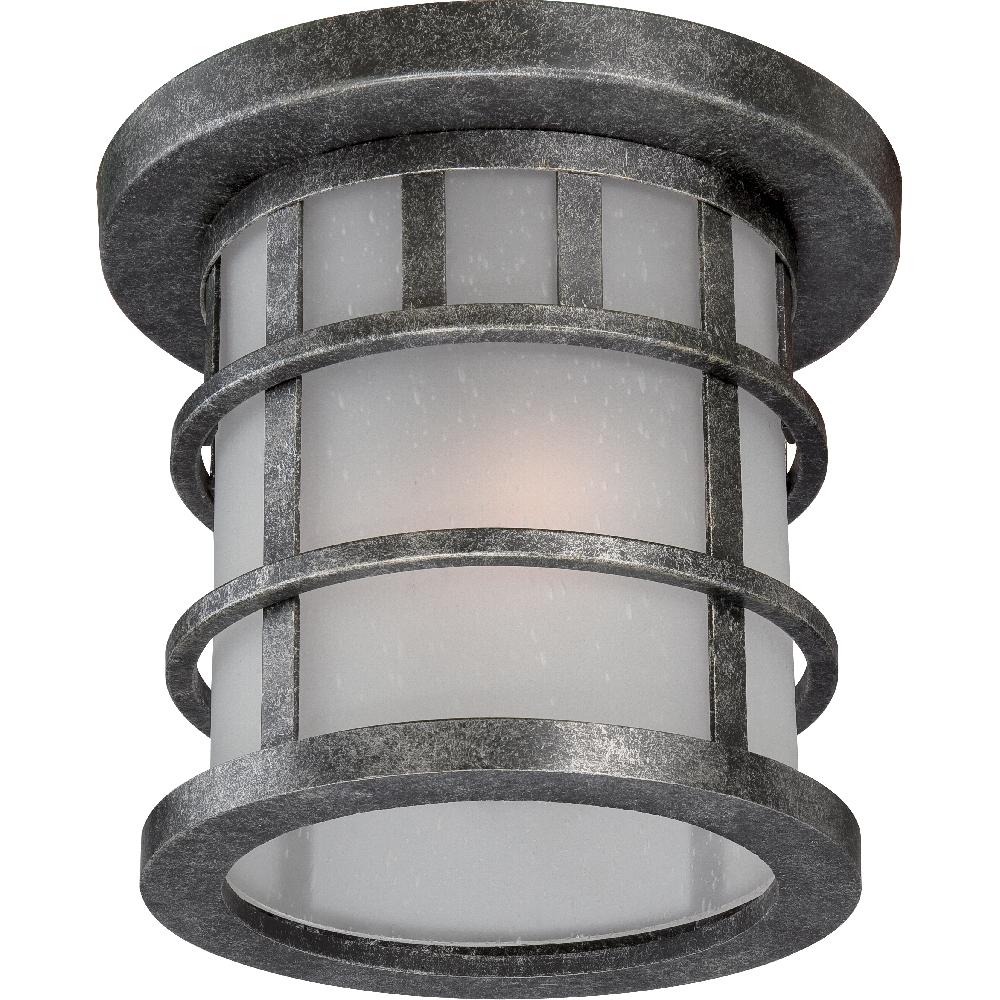 nuvo lighting Manor 2 Light 11 inch Aged Silver Flush Mount Ceiling Light