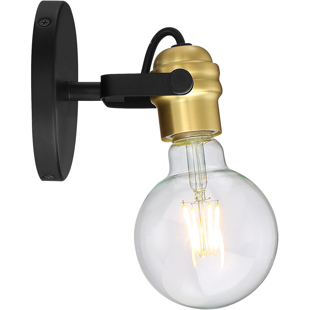Nuvo Lighting Mantra 1 Light 4.75 Inch Black And Brass Accents Vanity Light Wall Light
