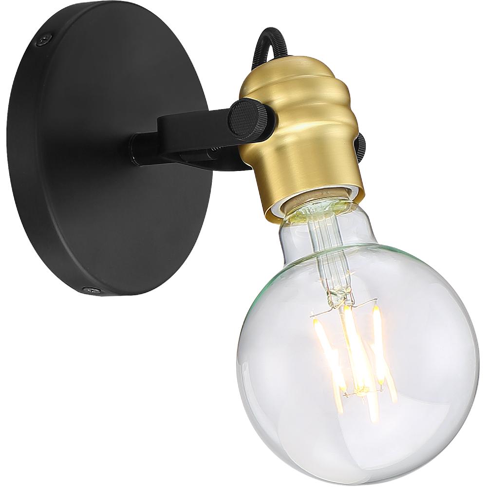 nuvo lighting Mantra 1 Light 4.75 inch Black and Brass Accents Vanity Light Wall Light